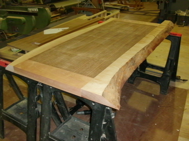 みずめ桜の無垢とチーク突板のテーブル＆ベンチ1